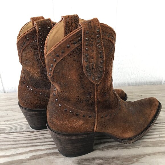 Idyllwind Glazed Roughout Outseam Studs Womens Western Ankle Boots 8 B IDL038-1 - Picture 12 of 14